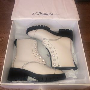 3.1 Phillip Lim adorable pearl combat boots